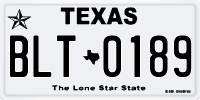 TX license plate BLT0189