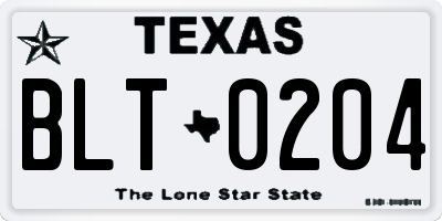 TX license plate BLT0204
