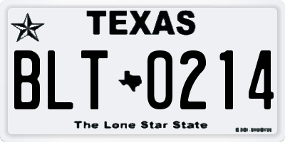 TX license plate BLT0214
