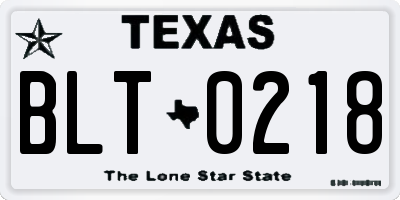 TX license plate BLT0218