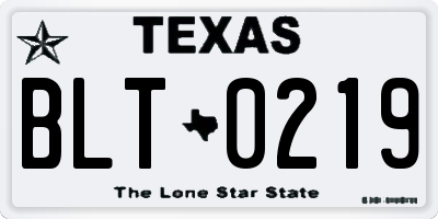 TX license plate BLT0219