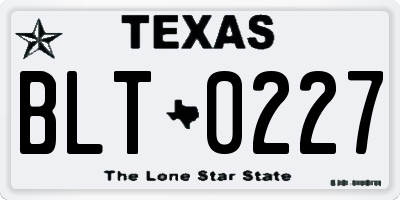 TX license plate BLT0227