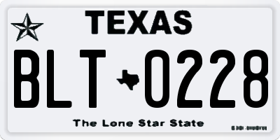 TX license plate BLT0228