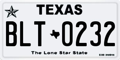 TX license plate BLT0232