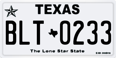 TX license plate BLT0233
