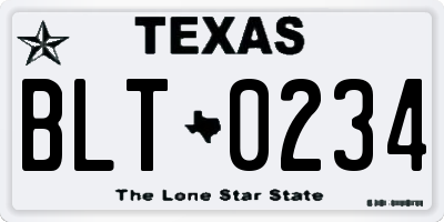 TX license plate BLT0234