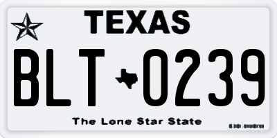 TX license plate BLT0239