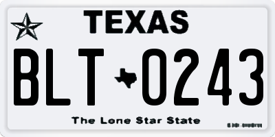 TX license plate BLT0243