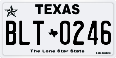 TX license plate BLT0246