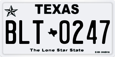 TX license plate BLT0247