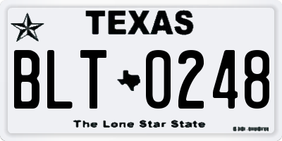 TX license plate BLT0248