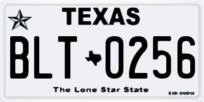 TX license plate BLT0256