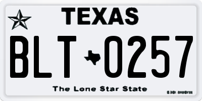 TX license plate BLT0257