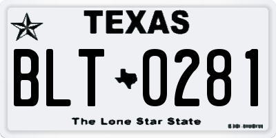 TX license plate BLT0281