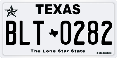 TX license plate BLT0282