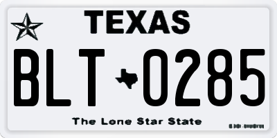 TX license plate BLT0285