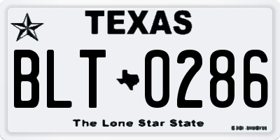 TX license plate BLT0286