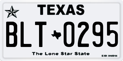 TX license plate BLT0295