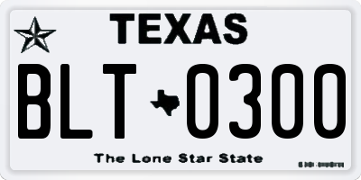 TX license plate BLT0300