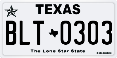 TX license plate BLT0303