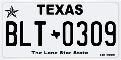 TX license plate BLT0309
