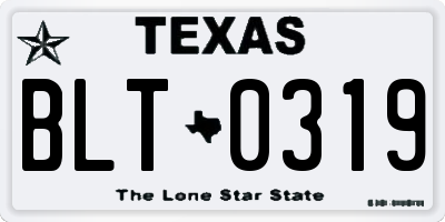 TX license plate BLT0319