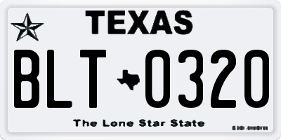 TX license plate BLT0320