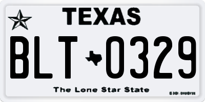 TX license plate BLT0329