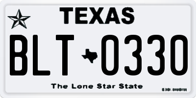 TX license plate BLT0330