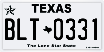 TX license plate BLT0331