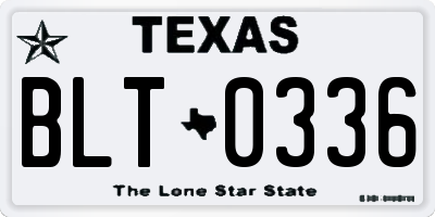 TX license plate BLT0336
