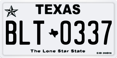 TX license plate BLT0337