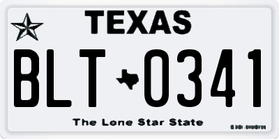 TX license plate BLT0341