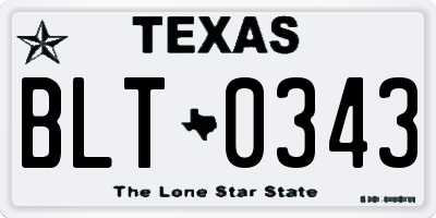 TX license plate BLT0343