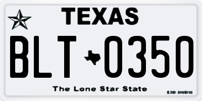 TX license plate BLT0350