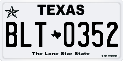 TX license plate BLT0352