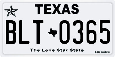 TX license plate BLT0365