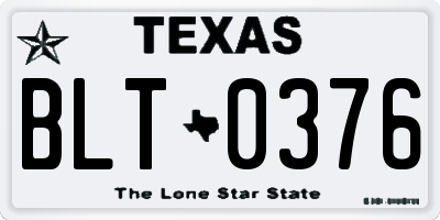 TX license plate BLT0376