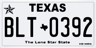 TX license plate BLT0392