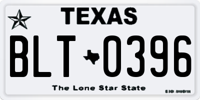 TX license plate BLT0396