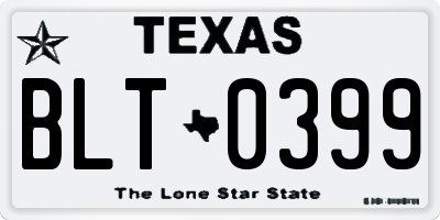 TX license plate BLT0399