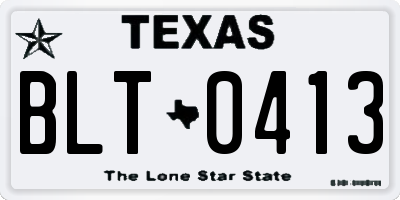 TX license plate BLT0413