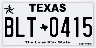 TX license plate BLT0415