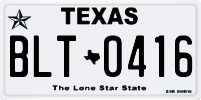 TX license plate BLT0416