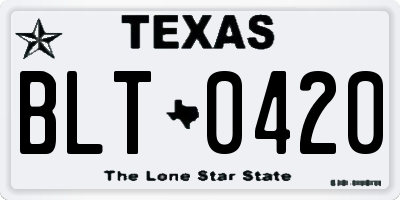 TX license plate BLT0420