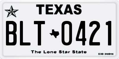 TX license plate BLT0421