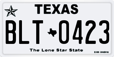 TX license plate BLT0423