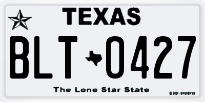 TX license plate BLT0427