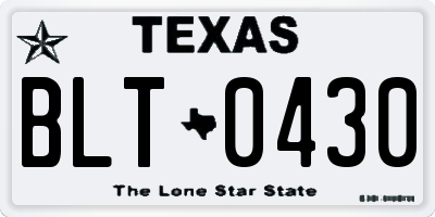 TX license plate BLT0430