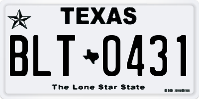 TX license plate BLT0431